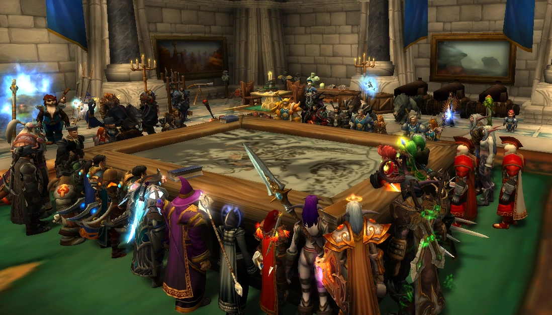 Player Social Interaction Group of players around a table socializing